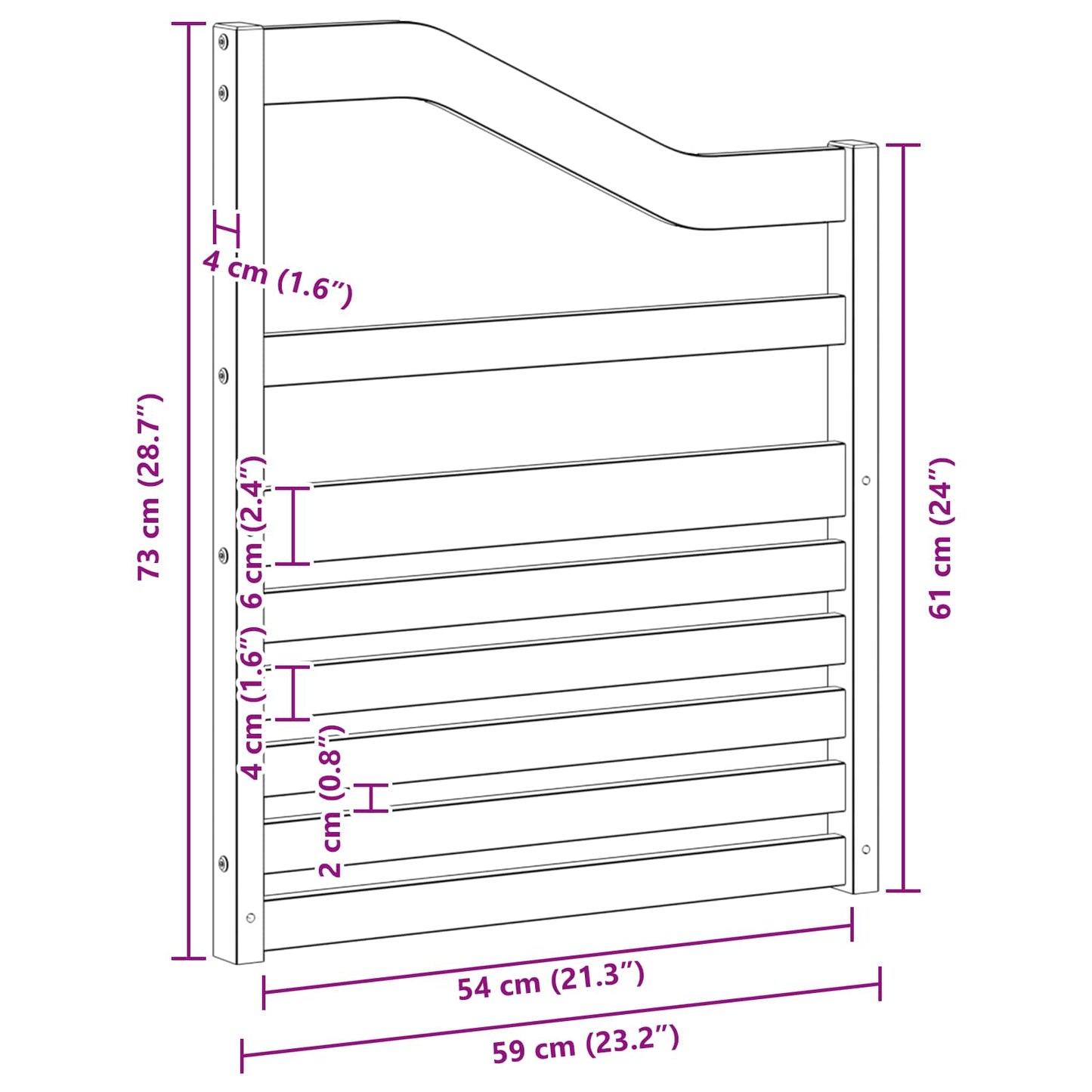 Modulo Braccioli 2 pz Bianco 59 x 4 x 73 cm
