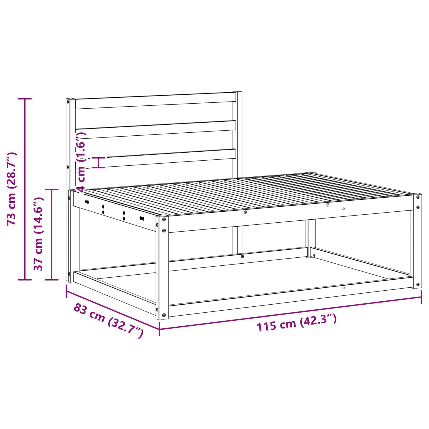 Divano da Esterno Bianco 115 x 83 x 73 cm | homemem39