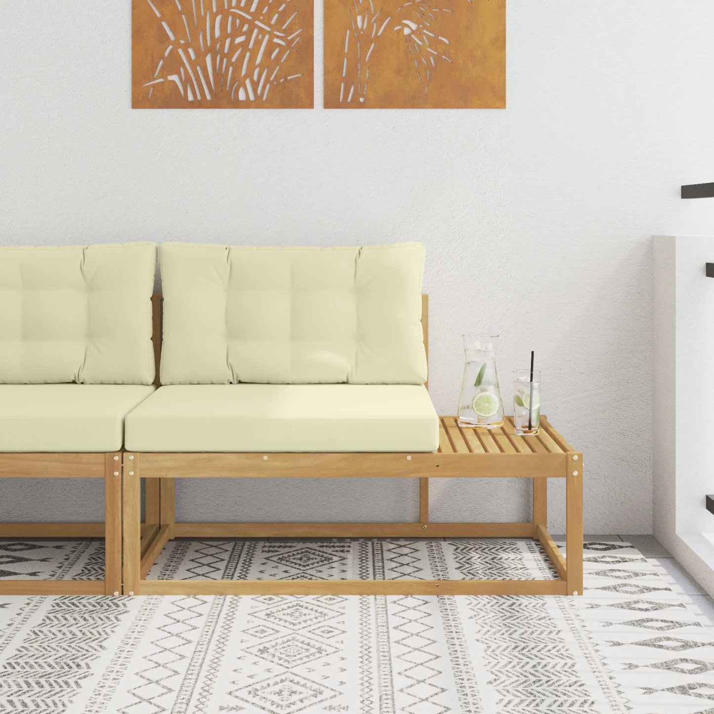Divano da Esterno Bianco 115 x 83 x 73 cm Poliestere