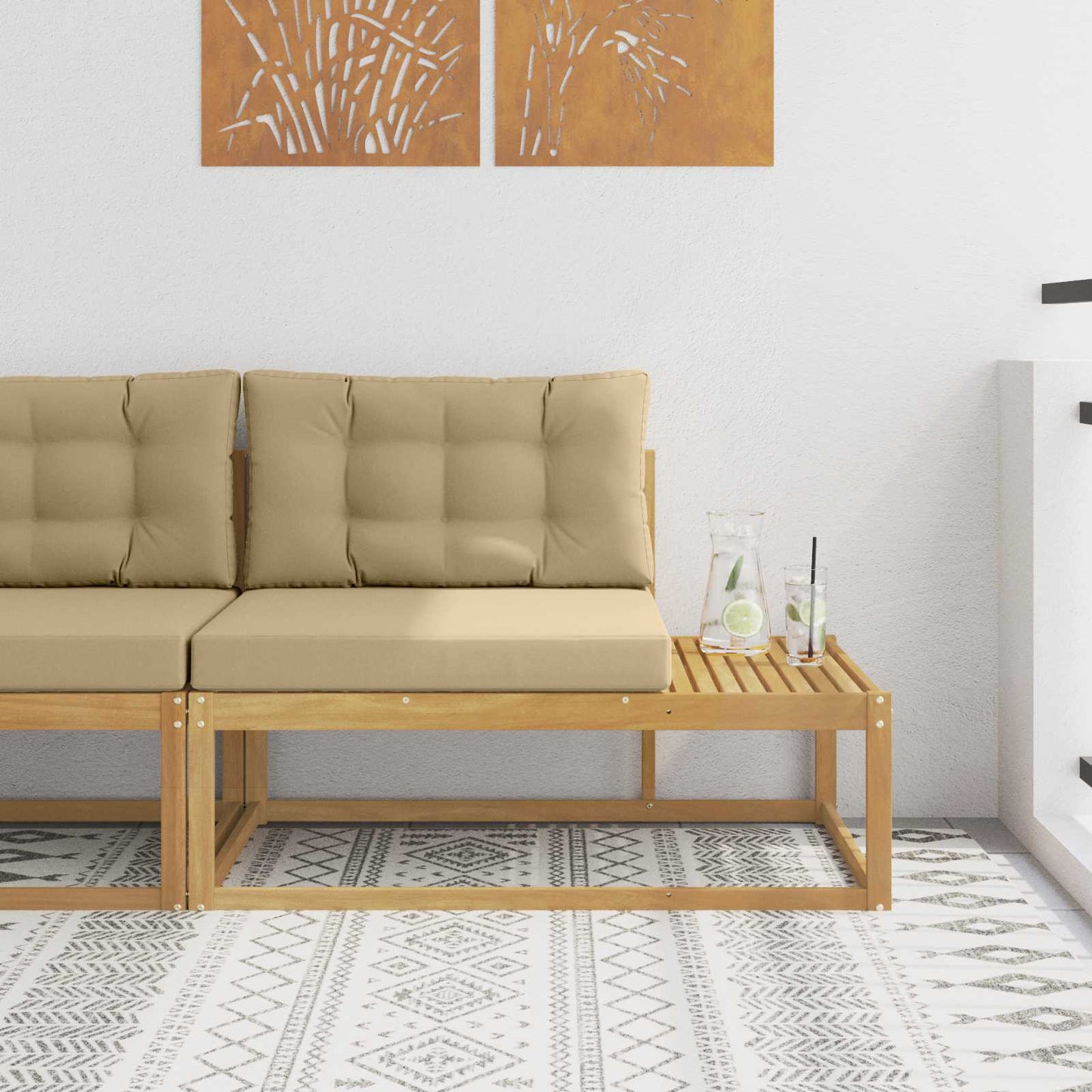 Divano da Esterno Bianco 115 x 83 x 73 cm Poliestere