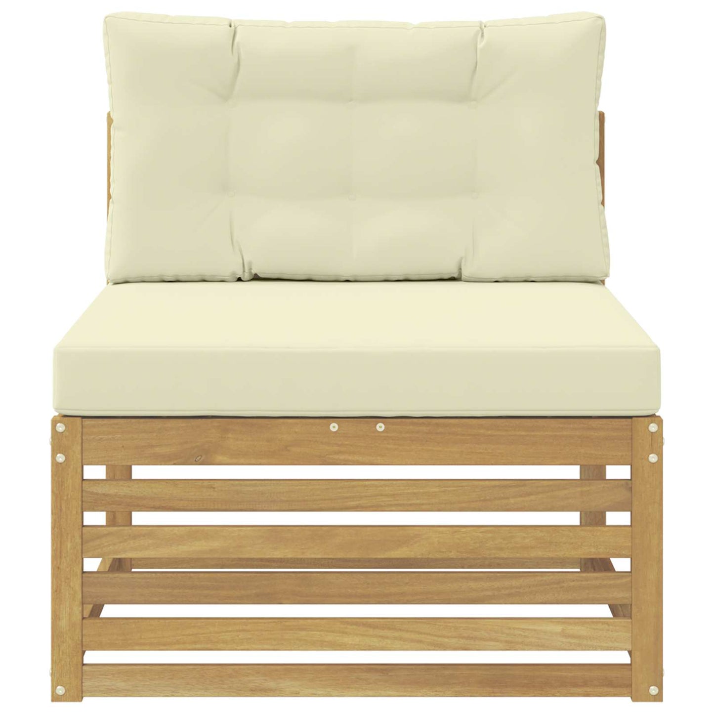 Divano centrale per esterno Legno di Acacia Massello Bianco