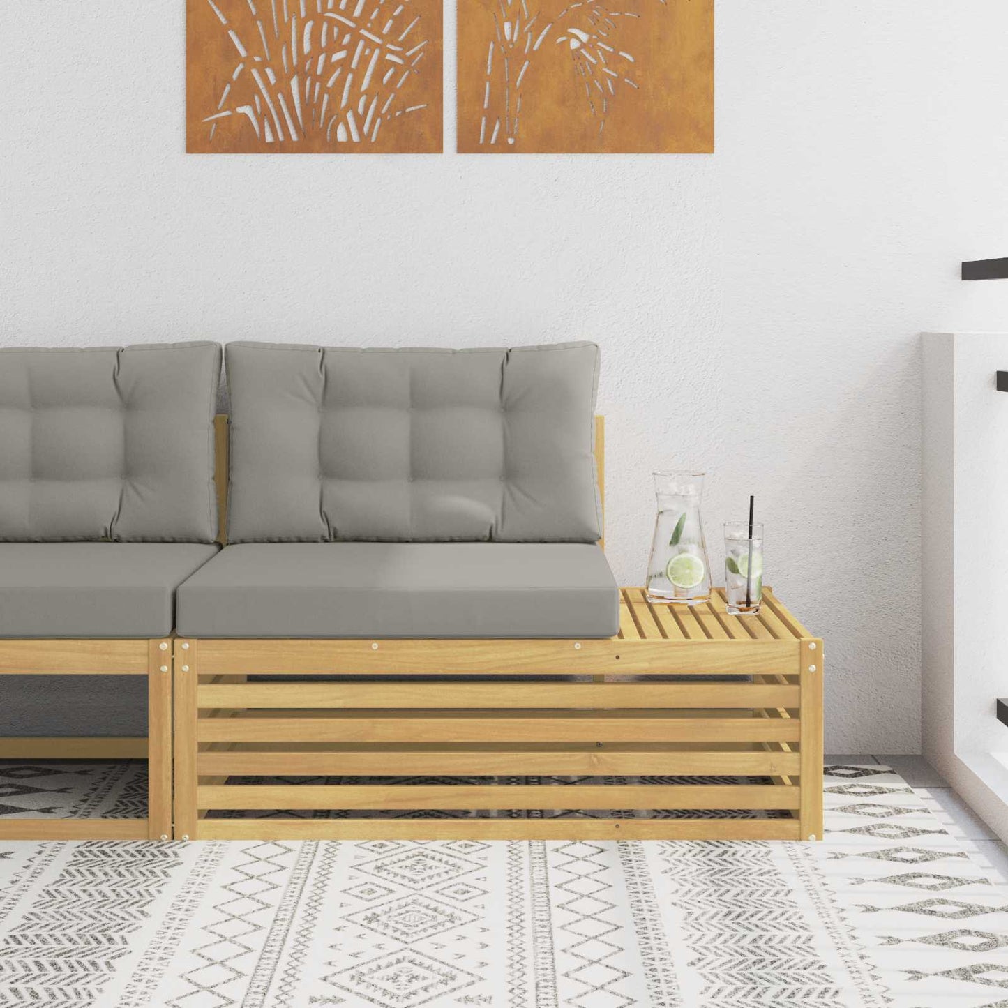 Divano da Esterno con cuscino Bianco 115 x 83 x 73 cm