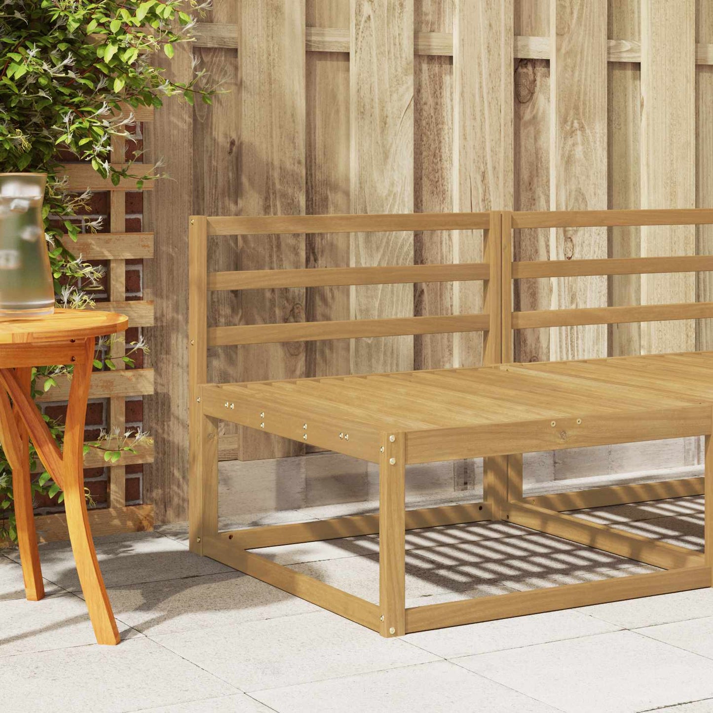 Modulo Schienale Bianco 79 x 4 x 73 cm Legno di Acacia Massello | homemem39