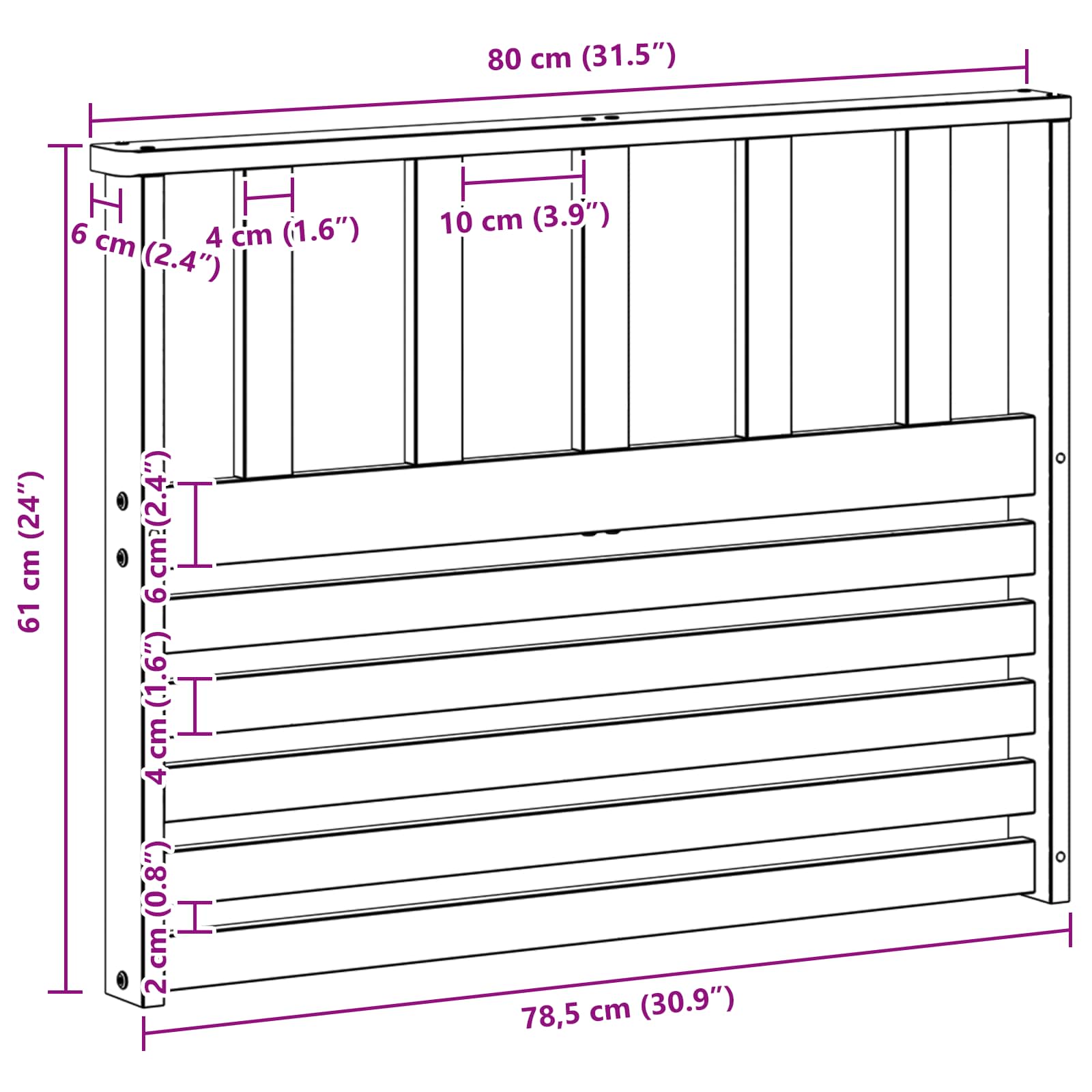 Modulo Braccioli 2 pcs Bianco 80 x 6 x 61 cm | homemem39