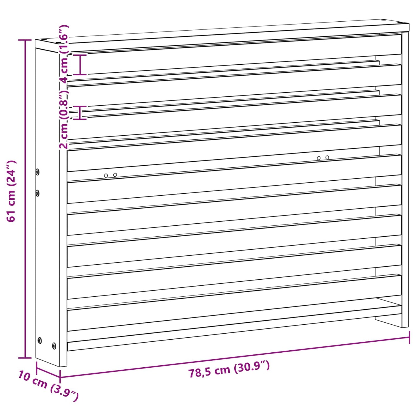 Modulo Braccioli 2 pcs Bianco 78,5 x 10 x 61 cm | homemem39