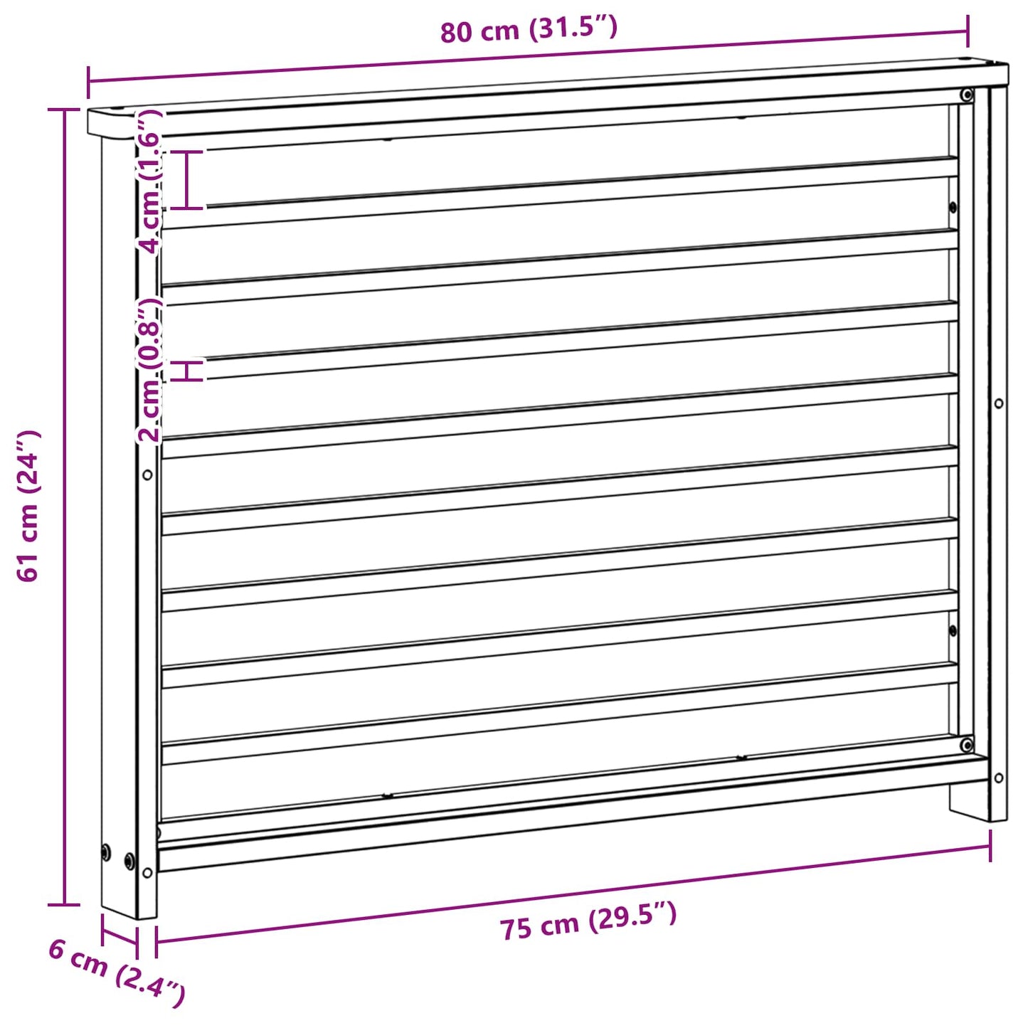 Modulo Braccioli 2 pcs Bianco 80 x 6 x 61 cm | homemem39