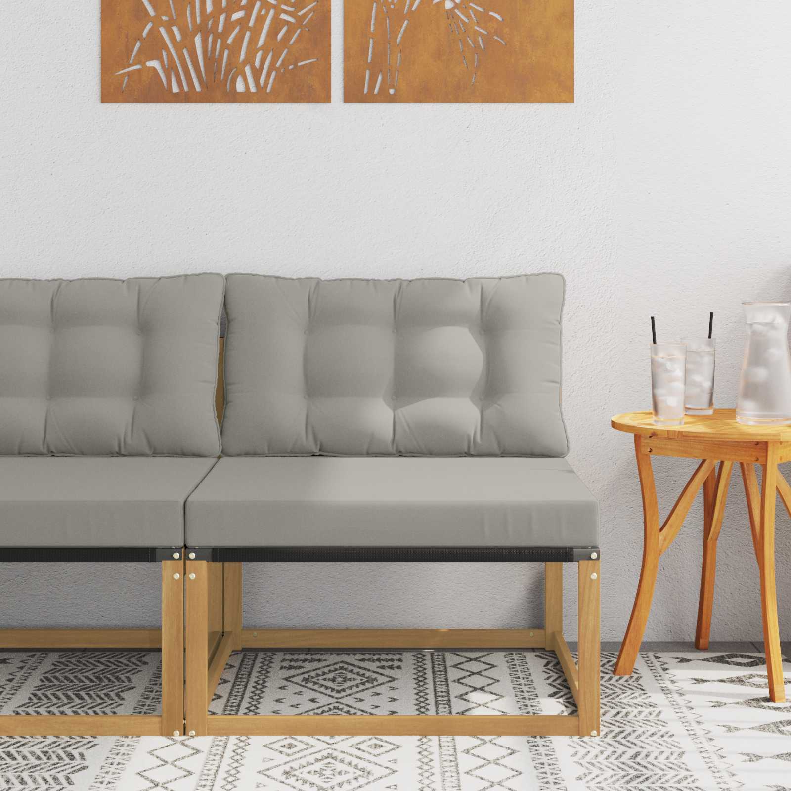 Divano centrale per esterno Bianco 79 x 83 x 73 cm acciaio | homemem39