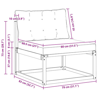 Divano centrale per esterno Bianco 79 x 83 x 73 cm acciaio | homemem39