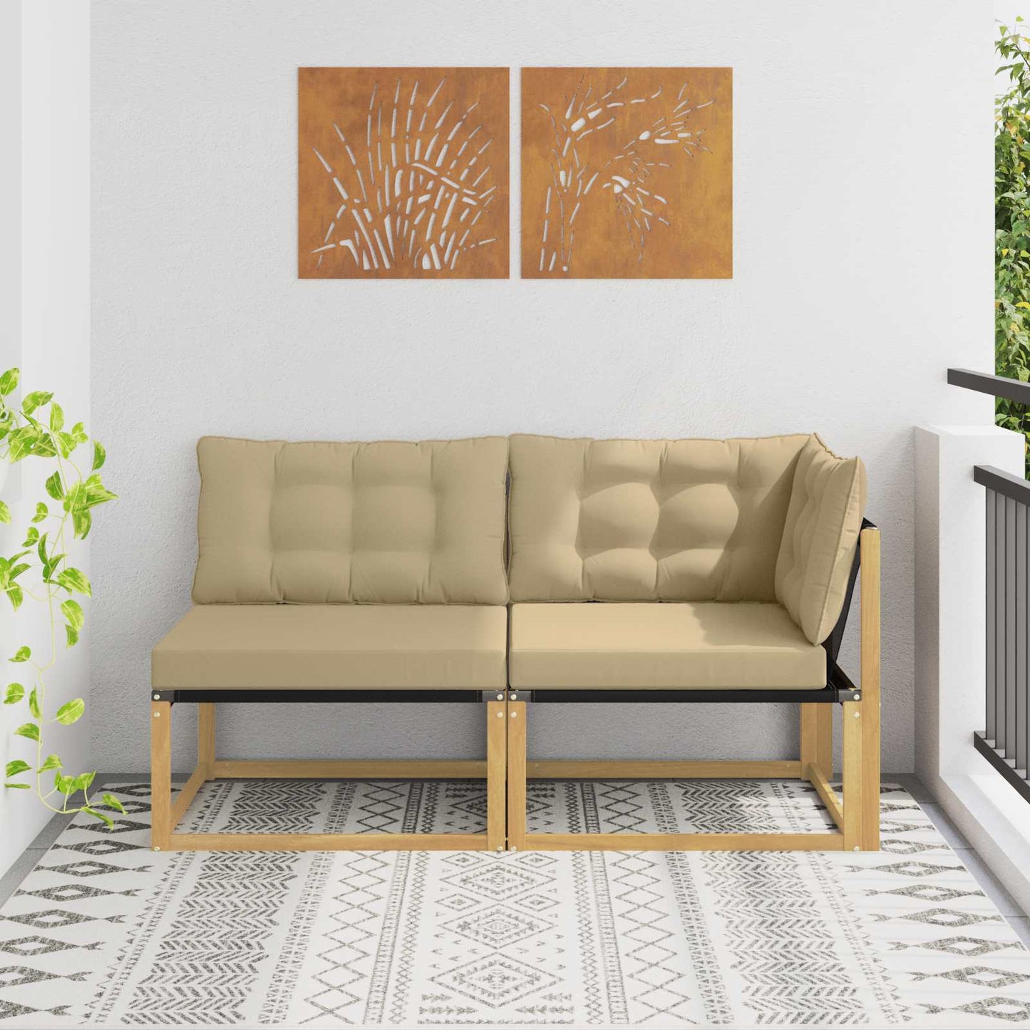 Unità Divano Sezionale con cuscino Bianco 162,5 x 83 x 73 cm