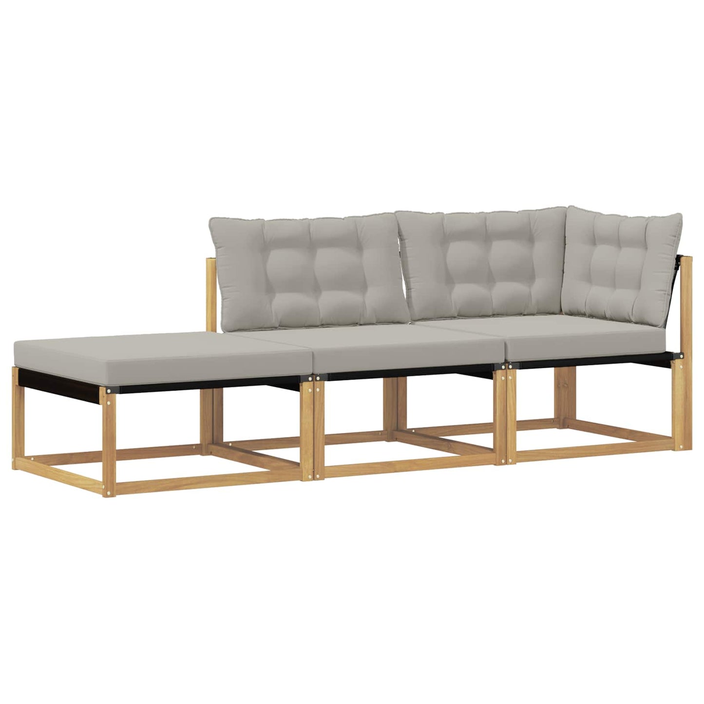 Set di divani da esterno con cuscino Bianco e Grigio Chiaro | homemem39