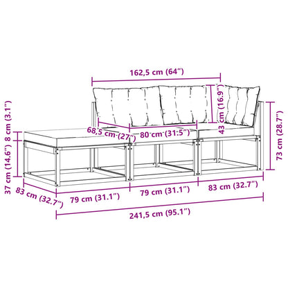 Unità Divano Sezionale con cuscino Bianco 241,5 x 83 x 73 cm