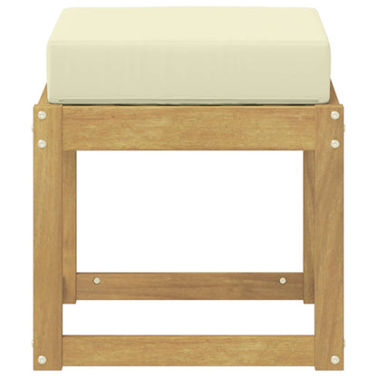 Panca da esterno con cuscino Bianco 43 x 43 x 45 cm