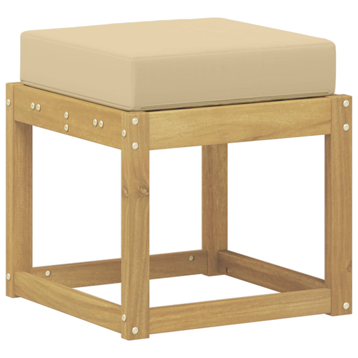 Panca da esterno con cuscino Bianco 43 x 43 x 45 cm