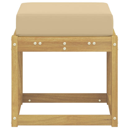 Panca da esterno con cuscino Bianco 43 x 43 x 45 cm
