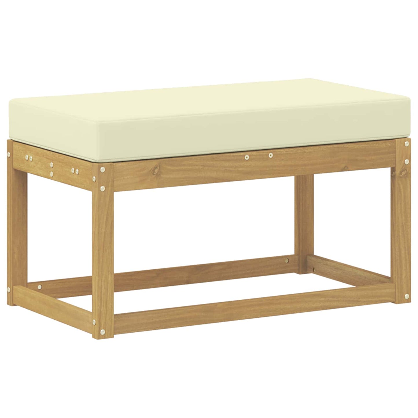 Panca da esterno con cuscino Bianco 80 x 43 x 45 cm