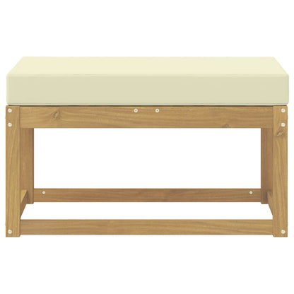 Panca da esterno con cuscino Bianco 80 x 43 x 45 cm