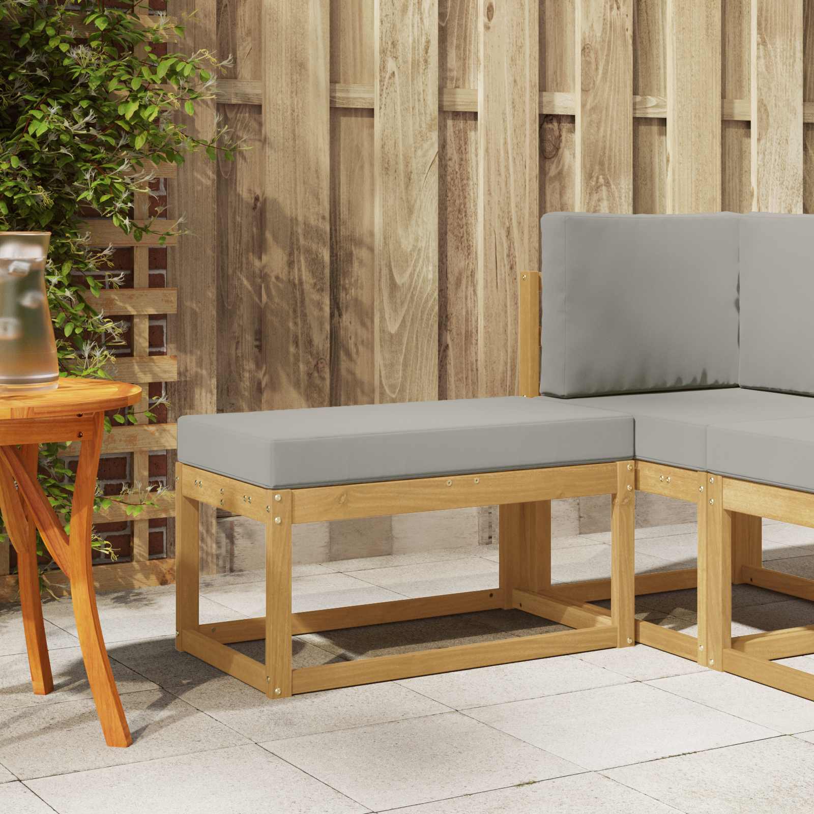 Panca da esterno con cuscino Bianco 80 x 43 x 45 cm | homemem39