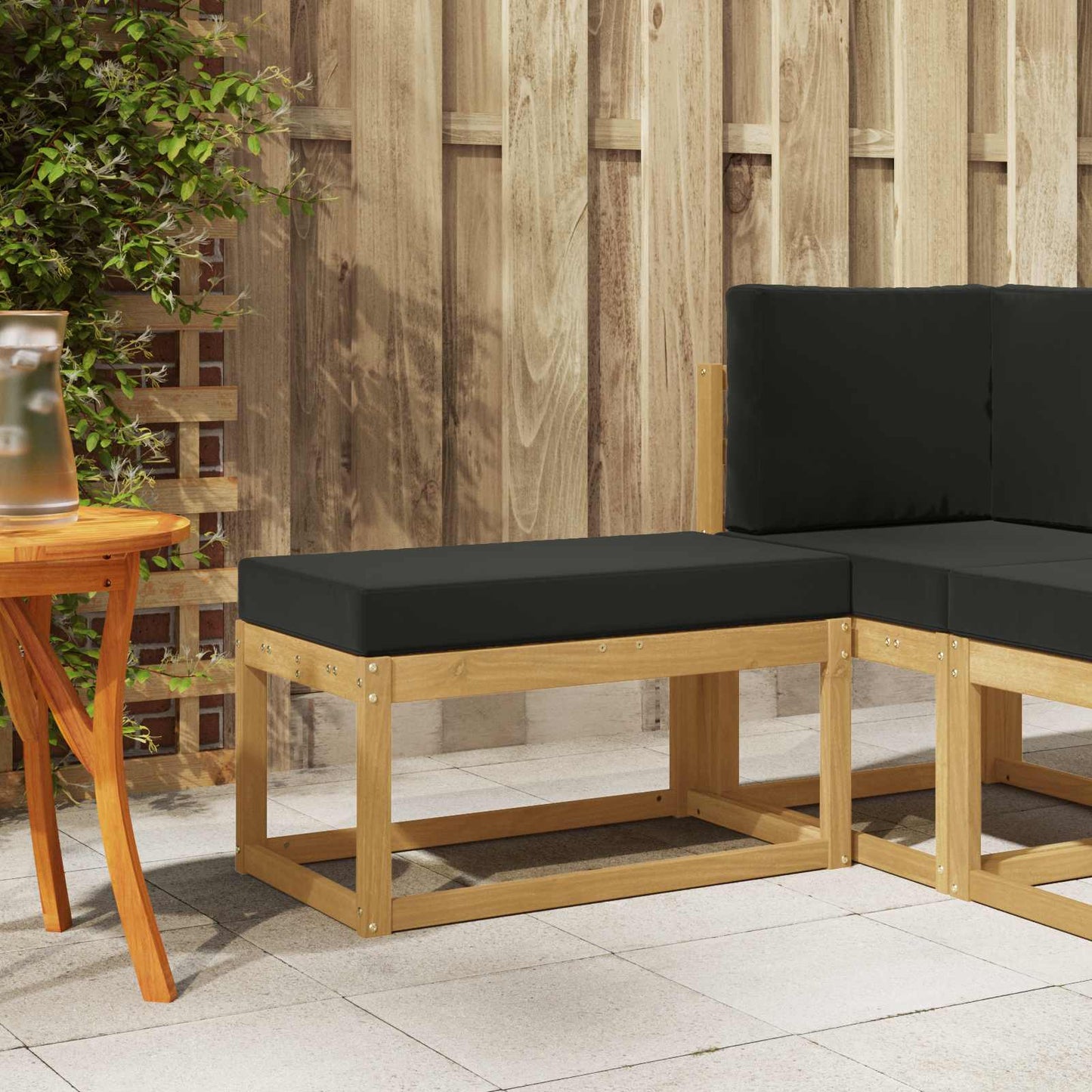 Panca da esterno con cuscino Bianco 80 x 43 x 45 cm | homemem39