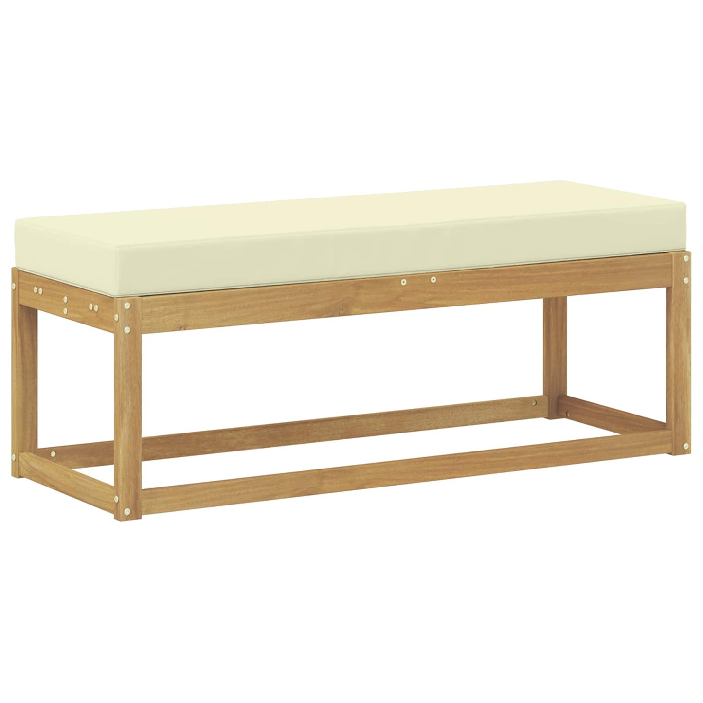 Panca da esterno con cuscino Bianco 115 x 43 x 45 cm | homemem39
