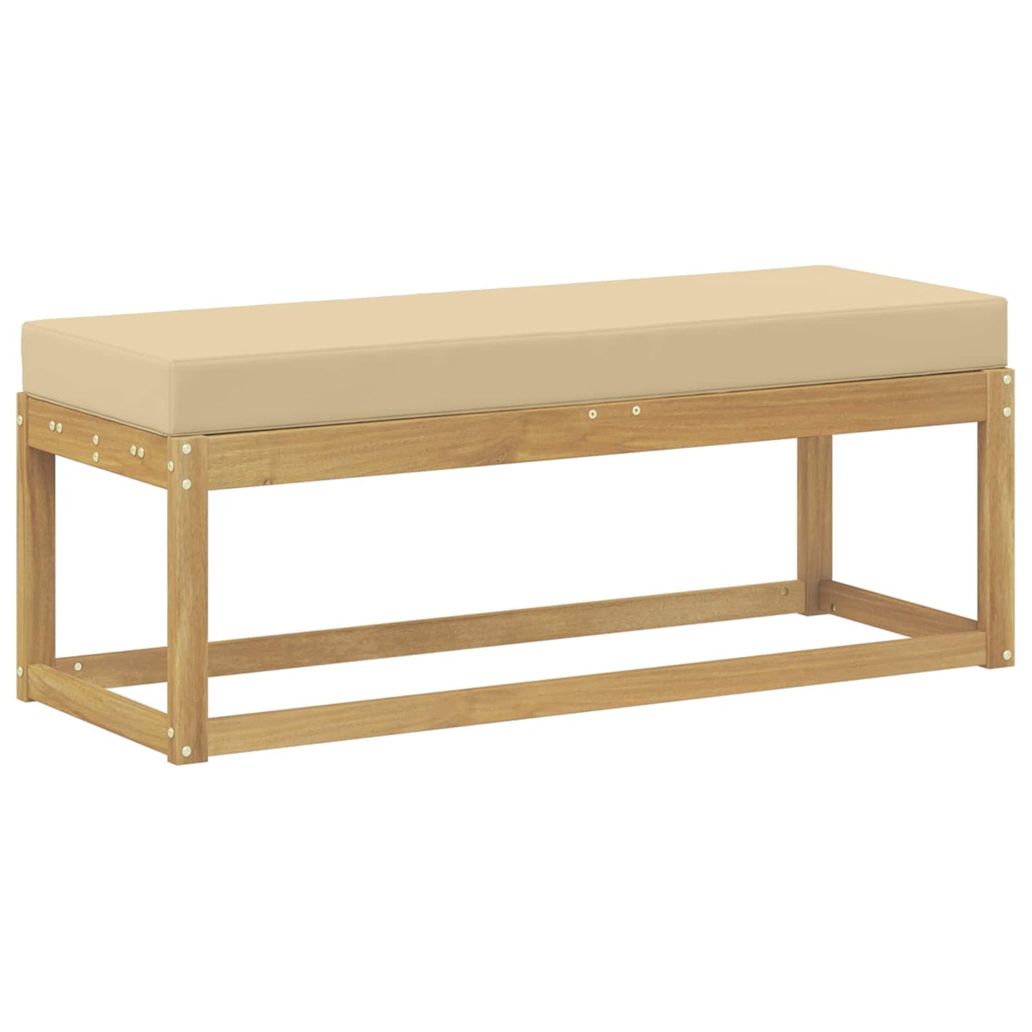 Panca da esterno con cuscino Bianco 115 x 43 x 45 cm
