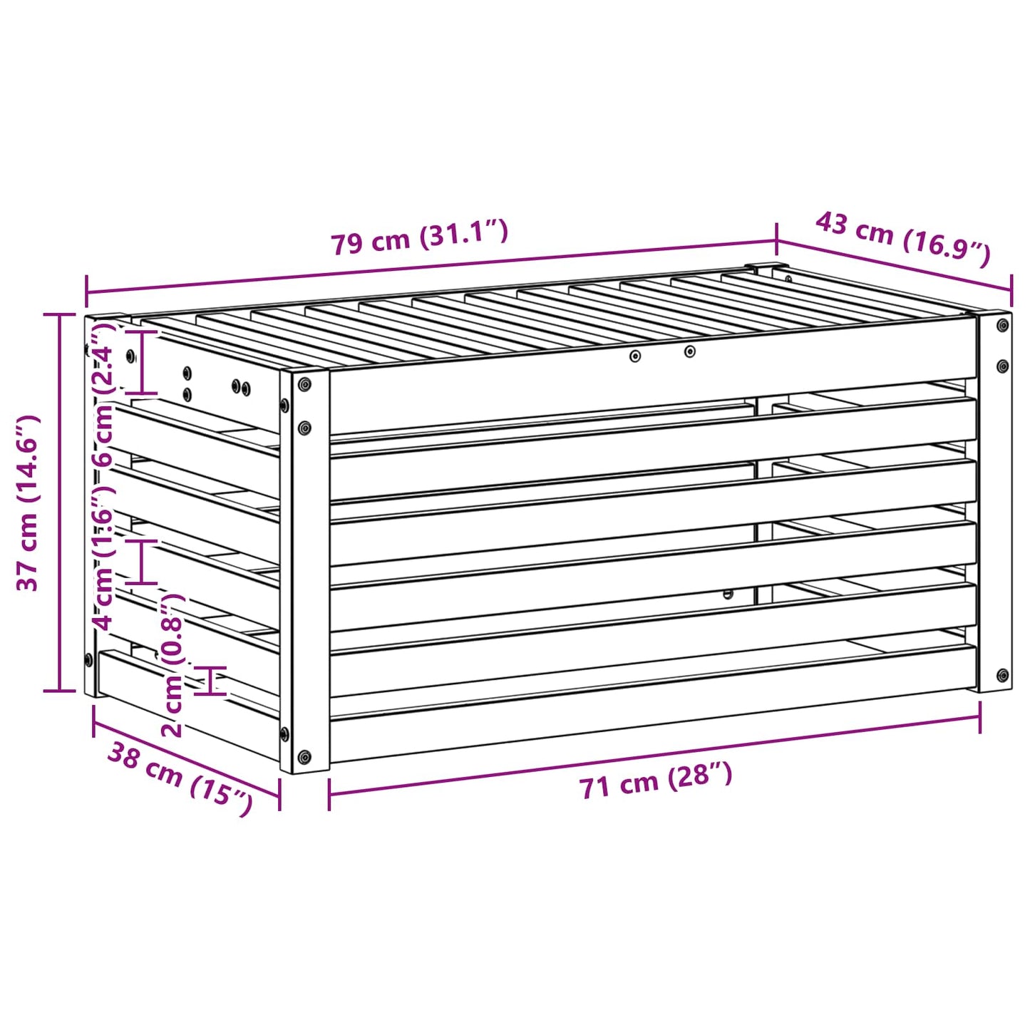 Panca da esterno Bianco 79 x 43 x 37 cm | homemem39
