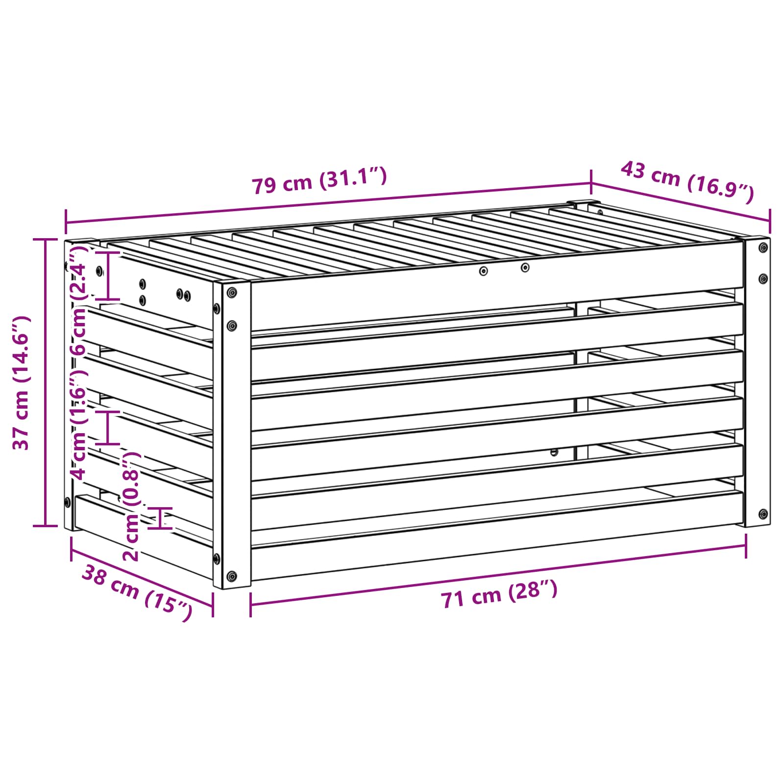 Panca da esterno Bianco 79 x 43 x 37 cm | homemem39