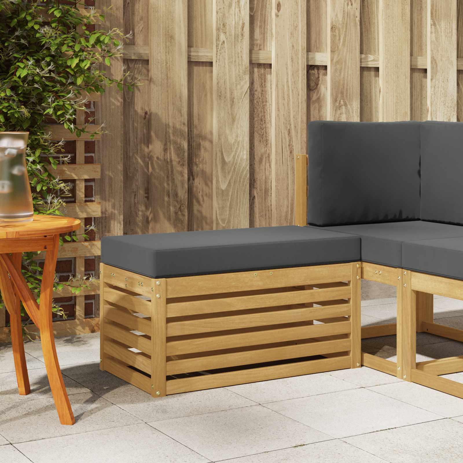 Panca da esterno con cuscino Bianco 80 x 43 x 45 cm | homemem39