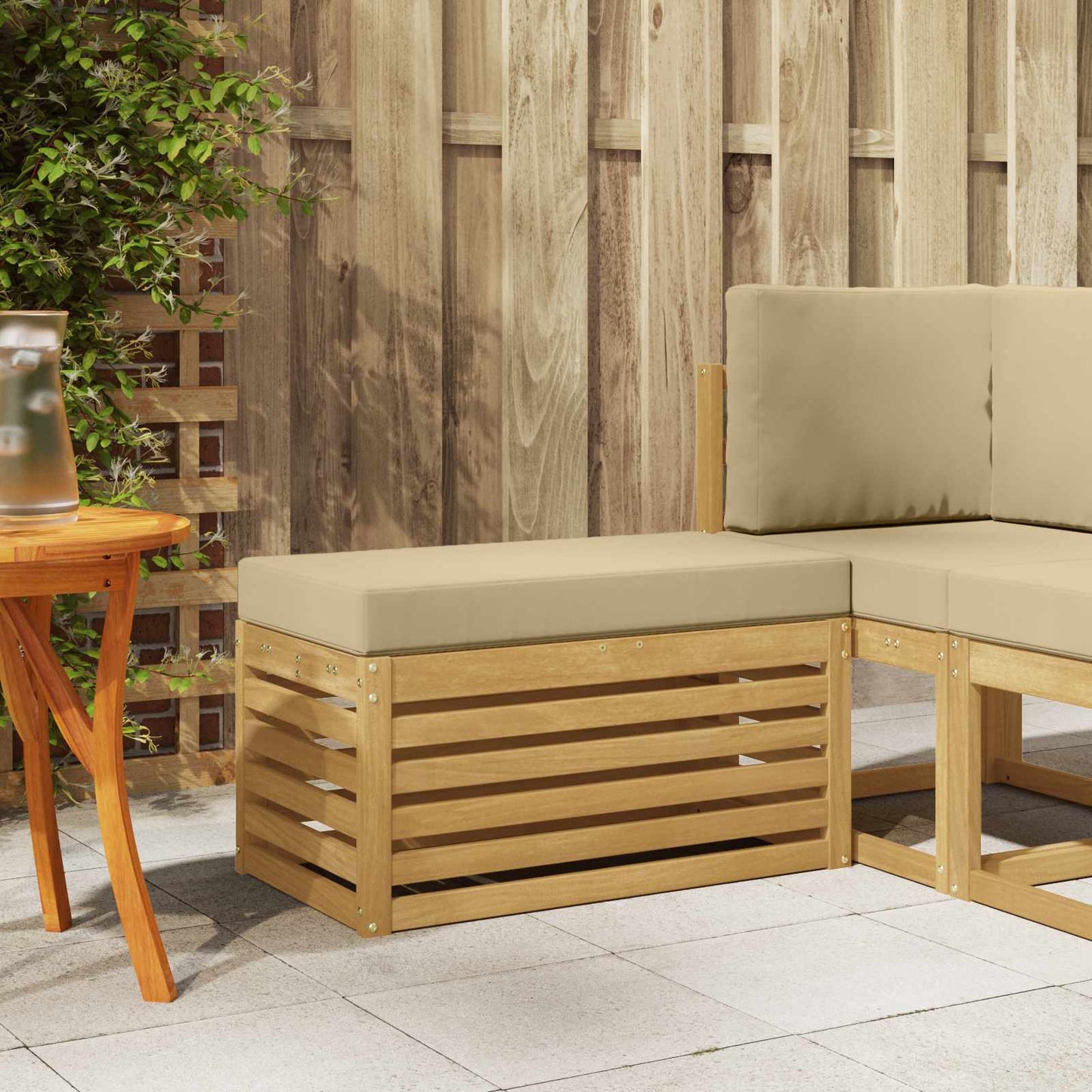 Panca da esterno con cuscino Bianco 80 x 43 x 45 cm | homemem39