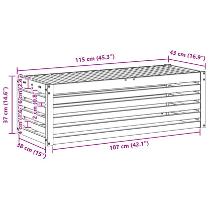 Panca da esterno Bianco 115 x 43 x 37 cm | homemem39
