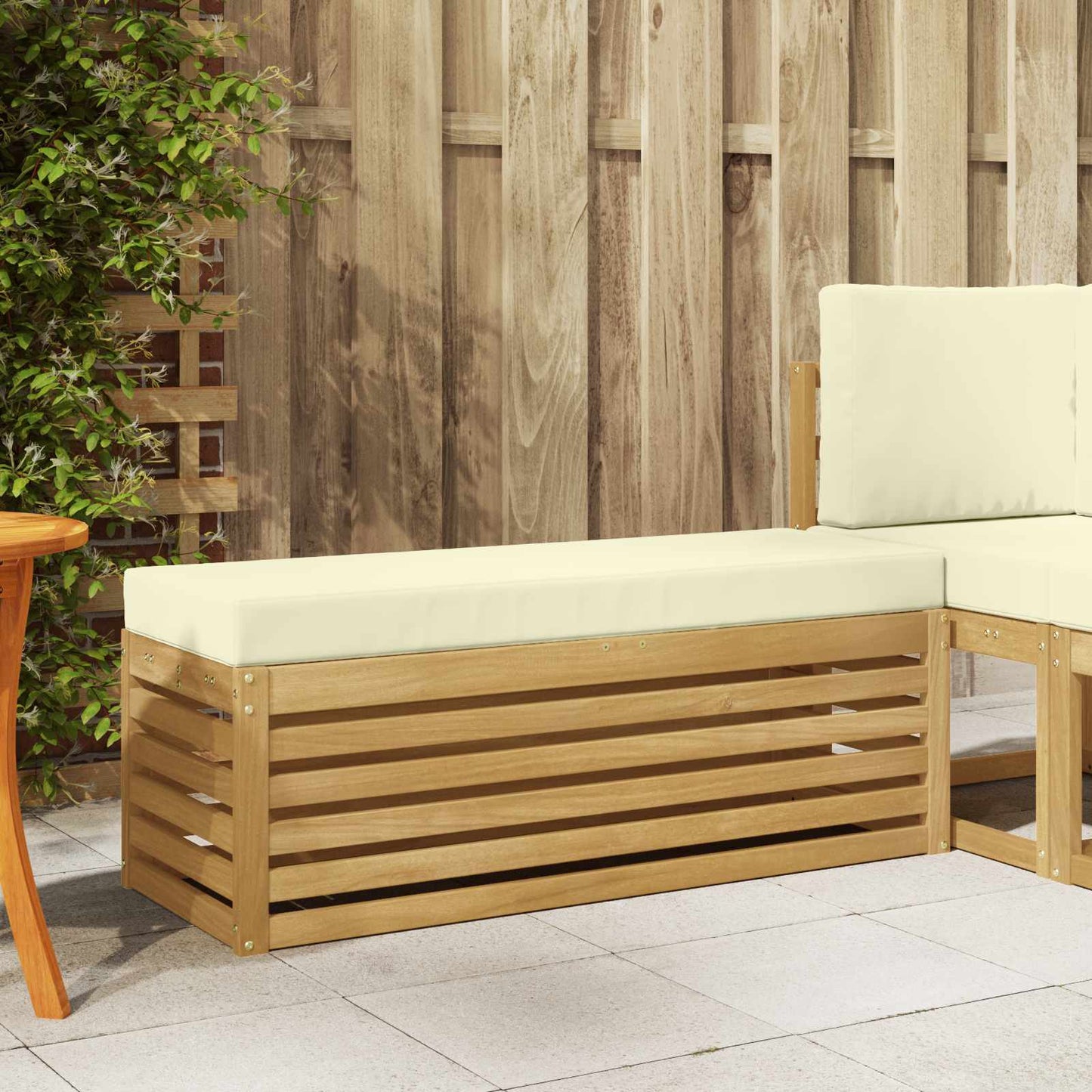Set di divani da esterno Bianco e Crema 115 x 43 x 45 cm