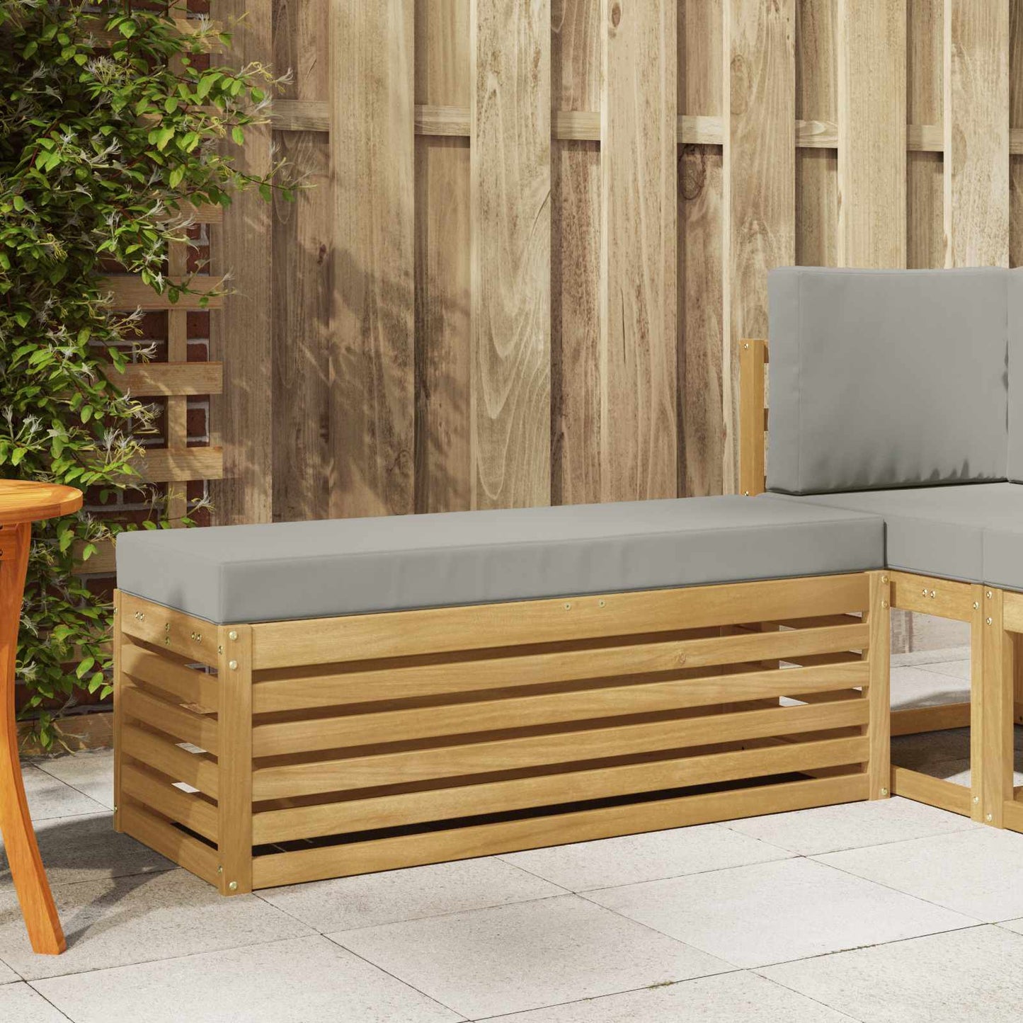 Panca da esterno con cuscino Bianco 115 x 43 x 45 cm | homemem39