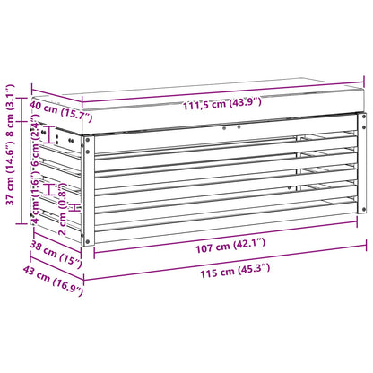 Panca da esterno con cuscino Bianco 115 x 43 x 45 cm | homemem39