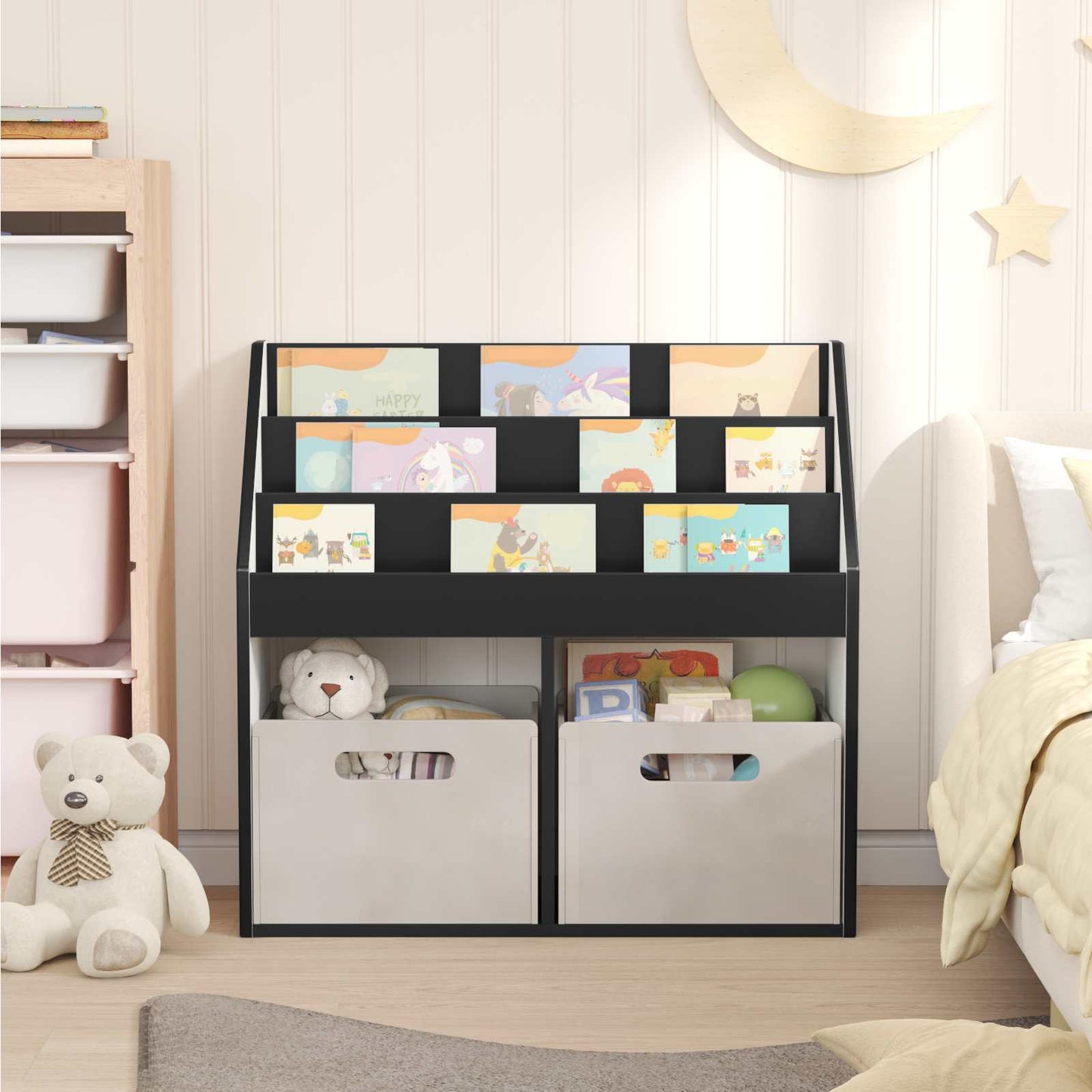 Libreria per Bambini Nero 72,5 x 29,5 x 69 cm Legno multistrato