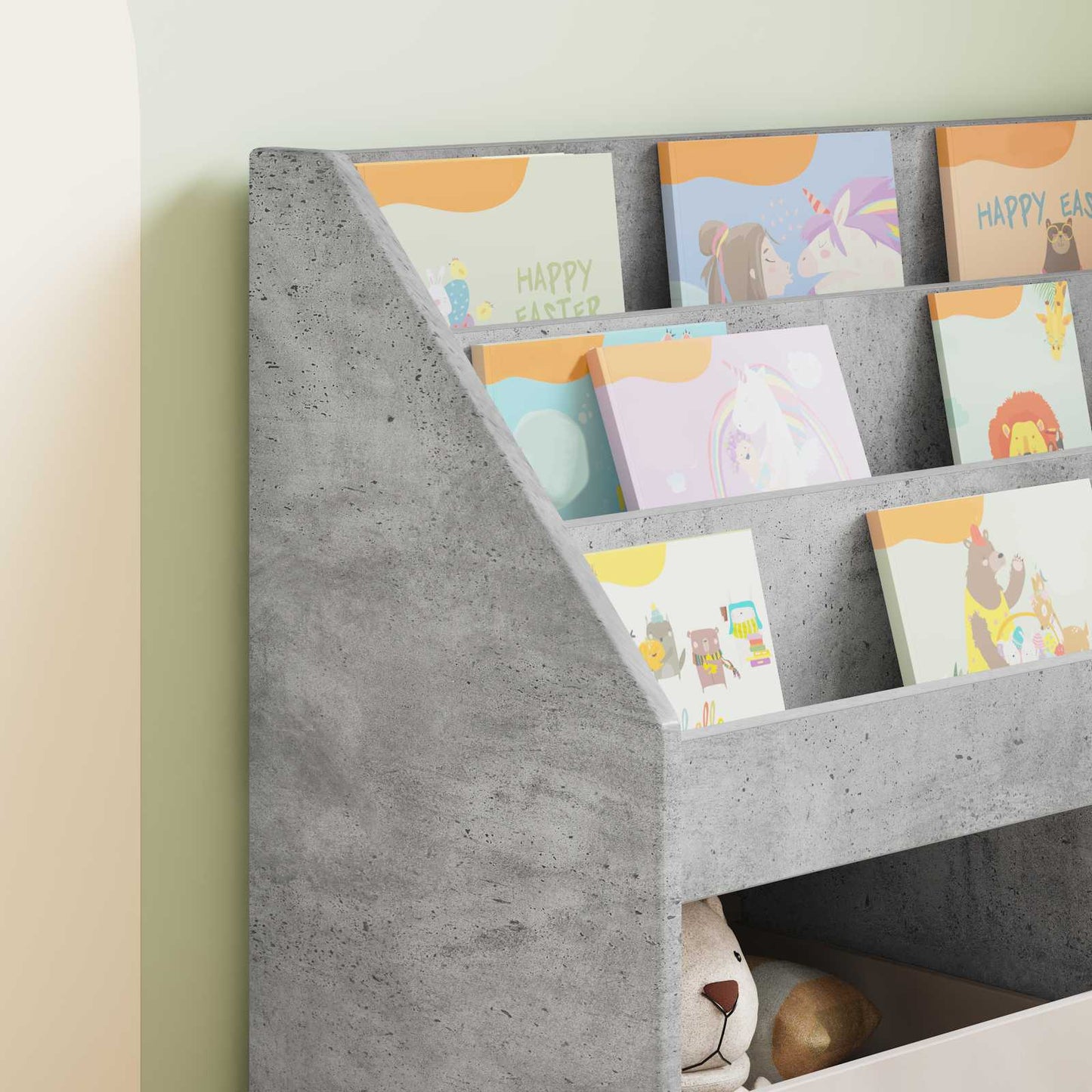 Libreria per Bambini Grigio cemento 72,5 x 29,5 x 69 cm