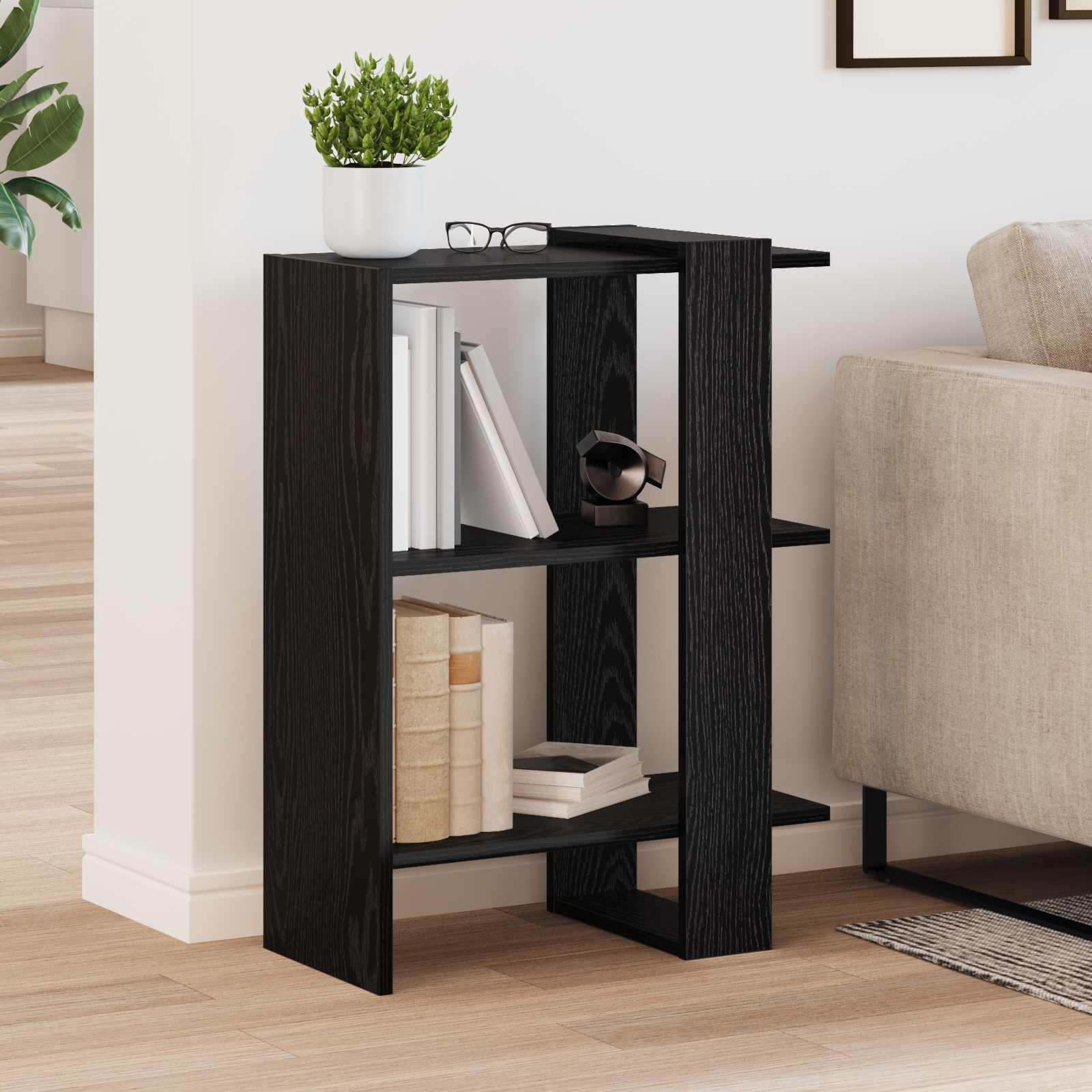 Libreria Rovere Nero 52 x 25 x 71,5 cm Legno multistrato | homemem39