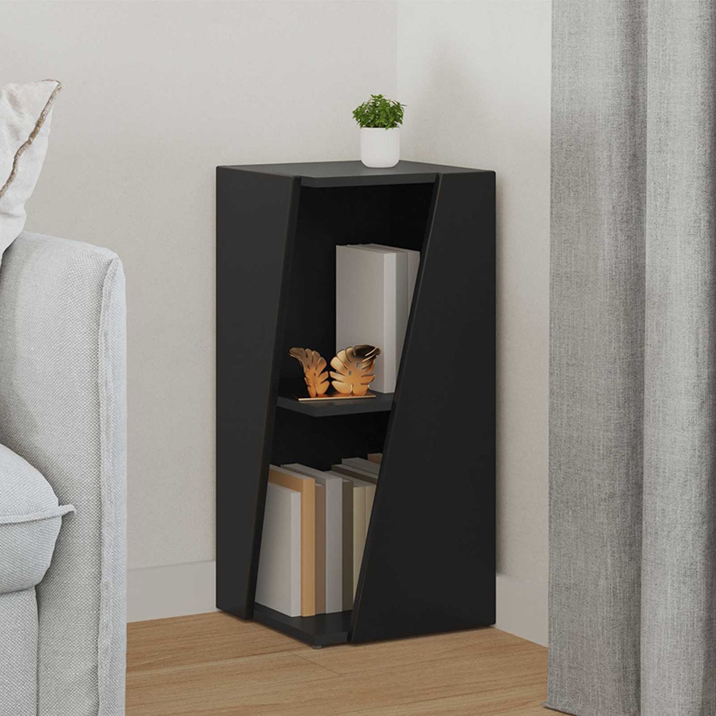 Mensola laterale 33 x 32 x 70,5 cm Legno ingegnerizzato Nero
