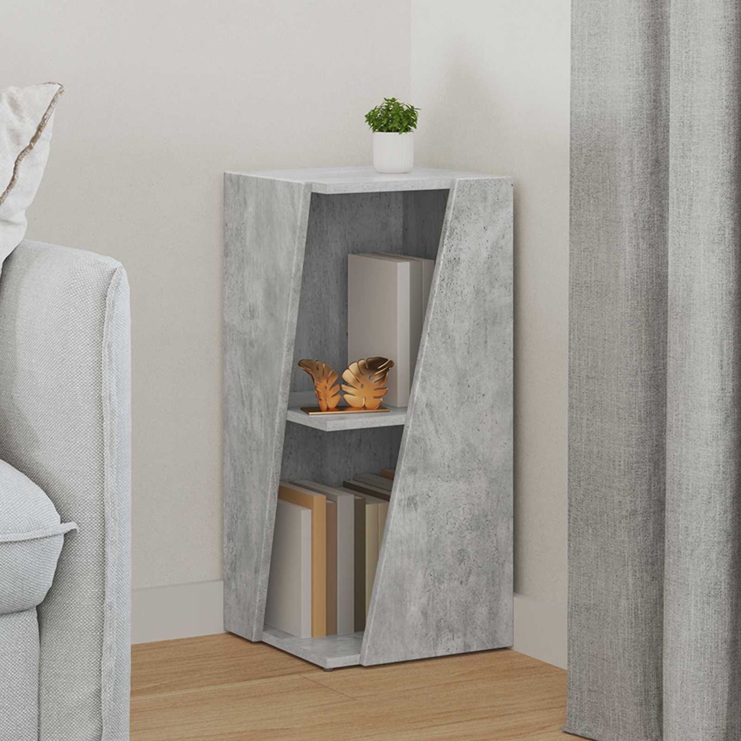 Mensola laterale Grigio cemento 33 x 32 x 70,5 cm