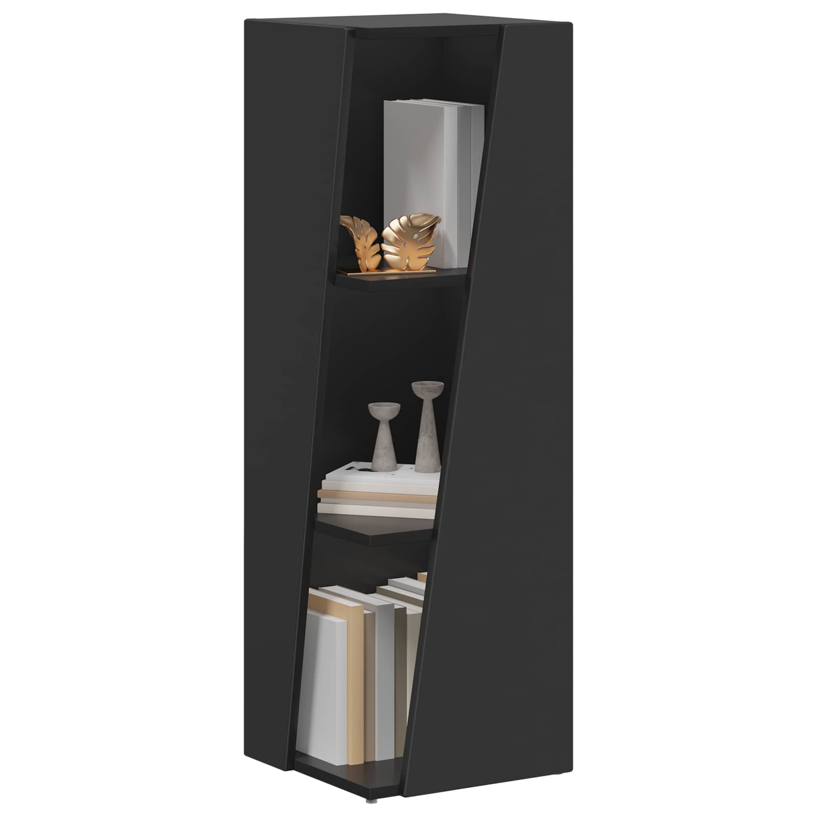 Mensola laterale Nero 33 x 32 x 100,5 cm Legno multistrato | homemem39
