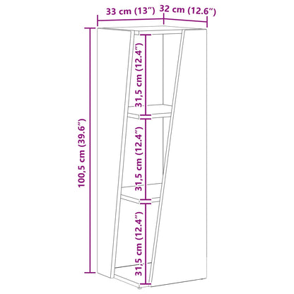 Mensola laterale Rovere fumé 33 x 32 x 100,5 cm