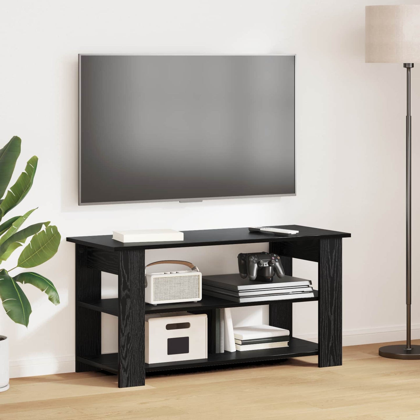 Supporto TV Rovere Nero 100 x 40 x 50 cm
