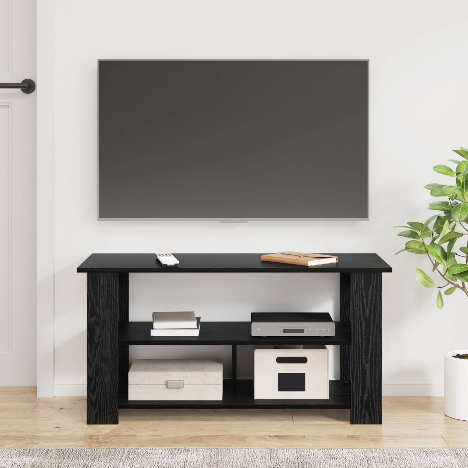Supporto TV Rovere Nero 100 x 40 x 50 cm | homemem39