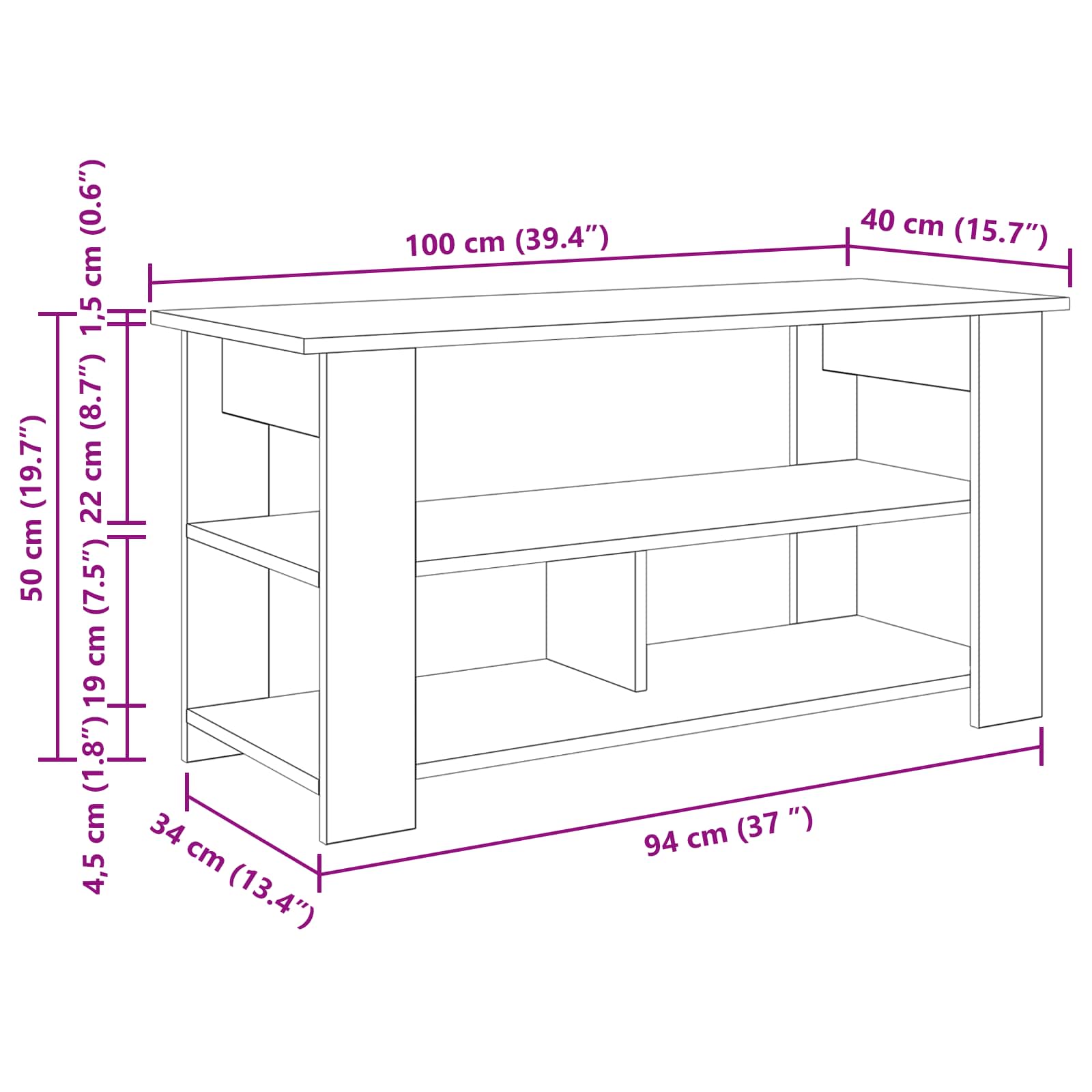 Supporto TV Grigio Sonoma 100 x 40 x 50 cm | homemem39