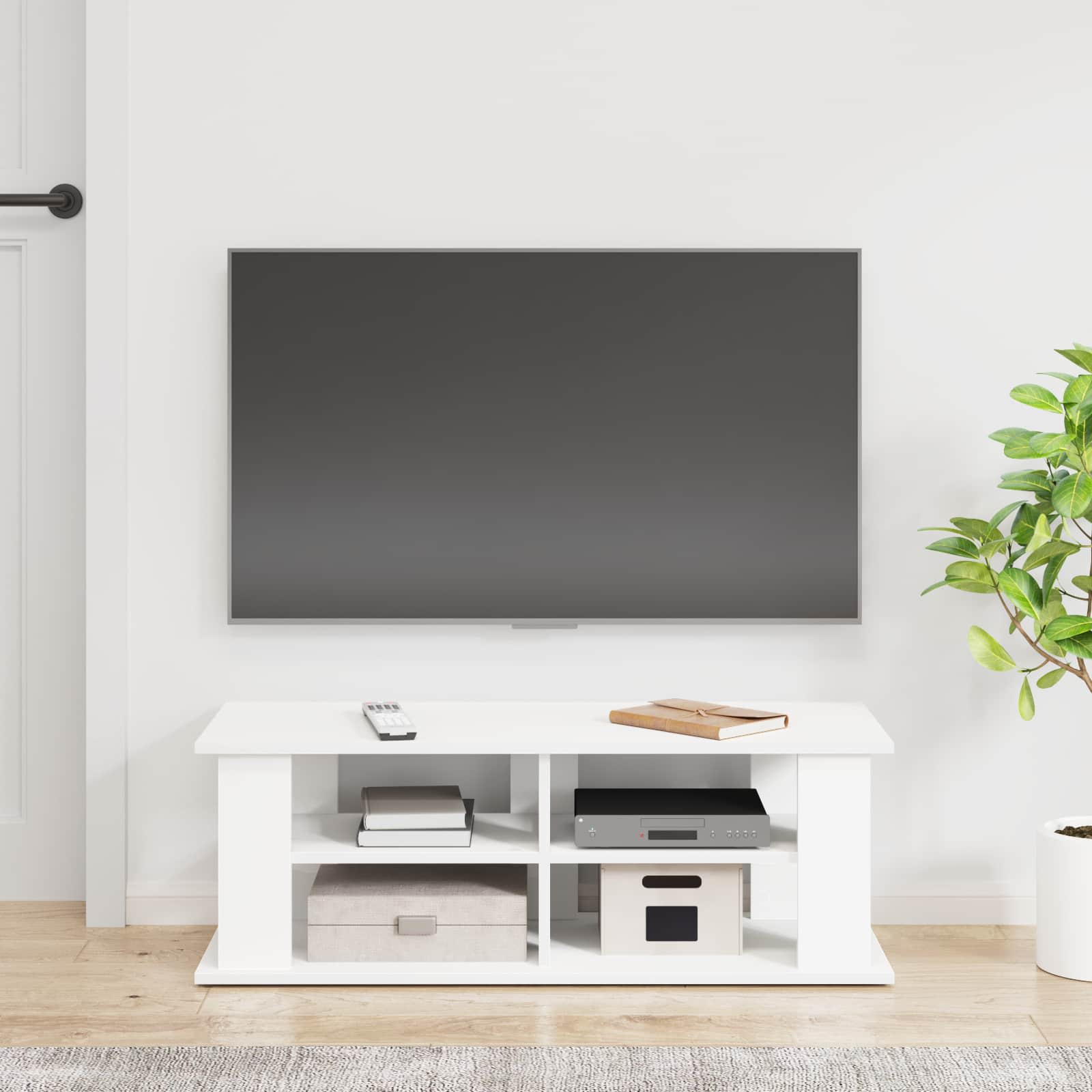 Supporto TV Bianco 96 x 35 x 33,5 cm | homemem39