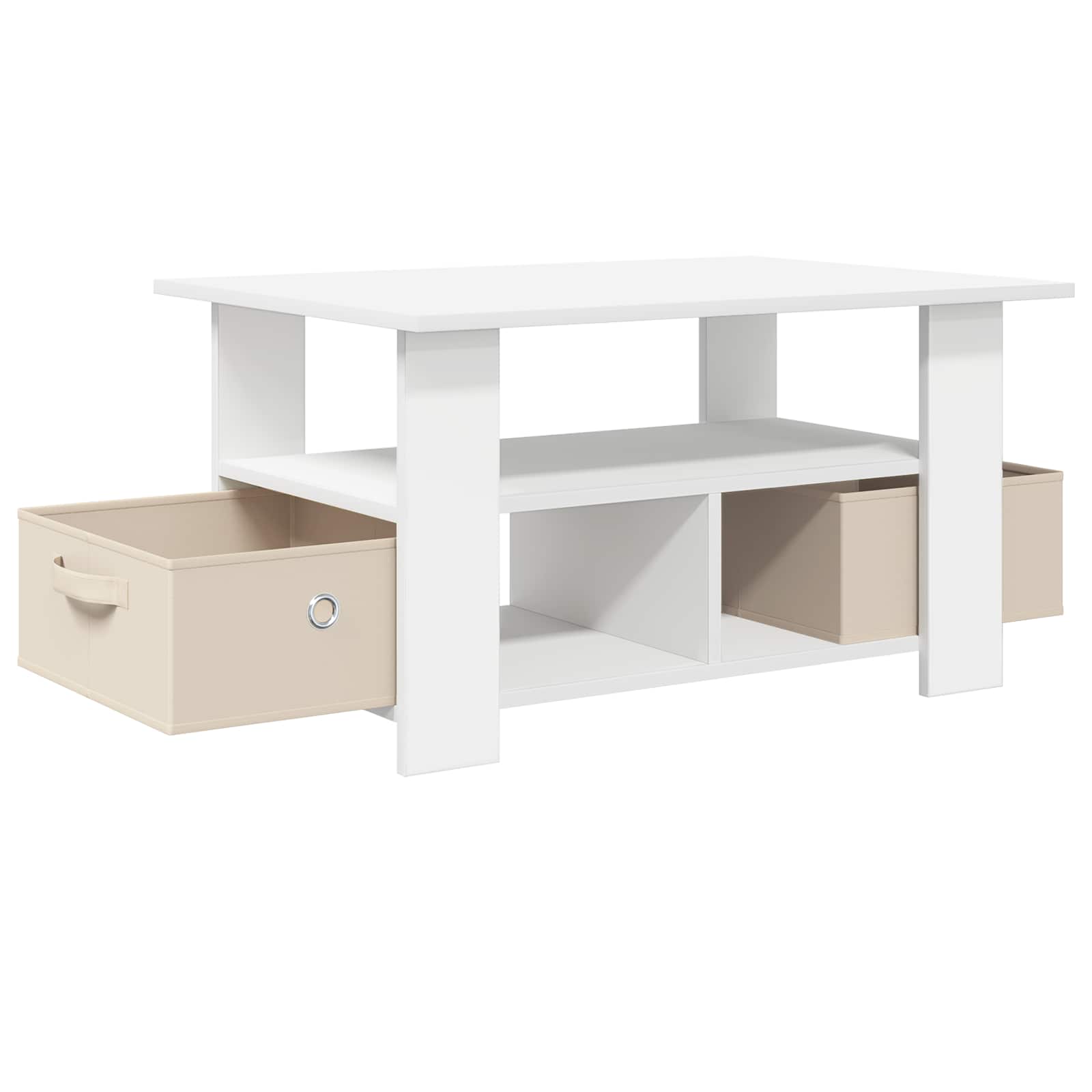 Tavolino da salotto Bianco 77 x 55 x 42 cm Legno multistrato | homemem39