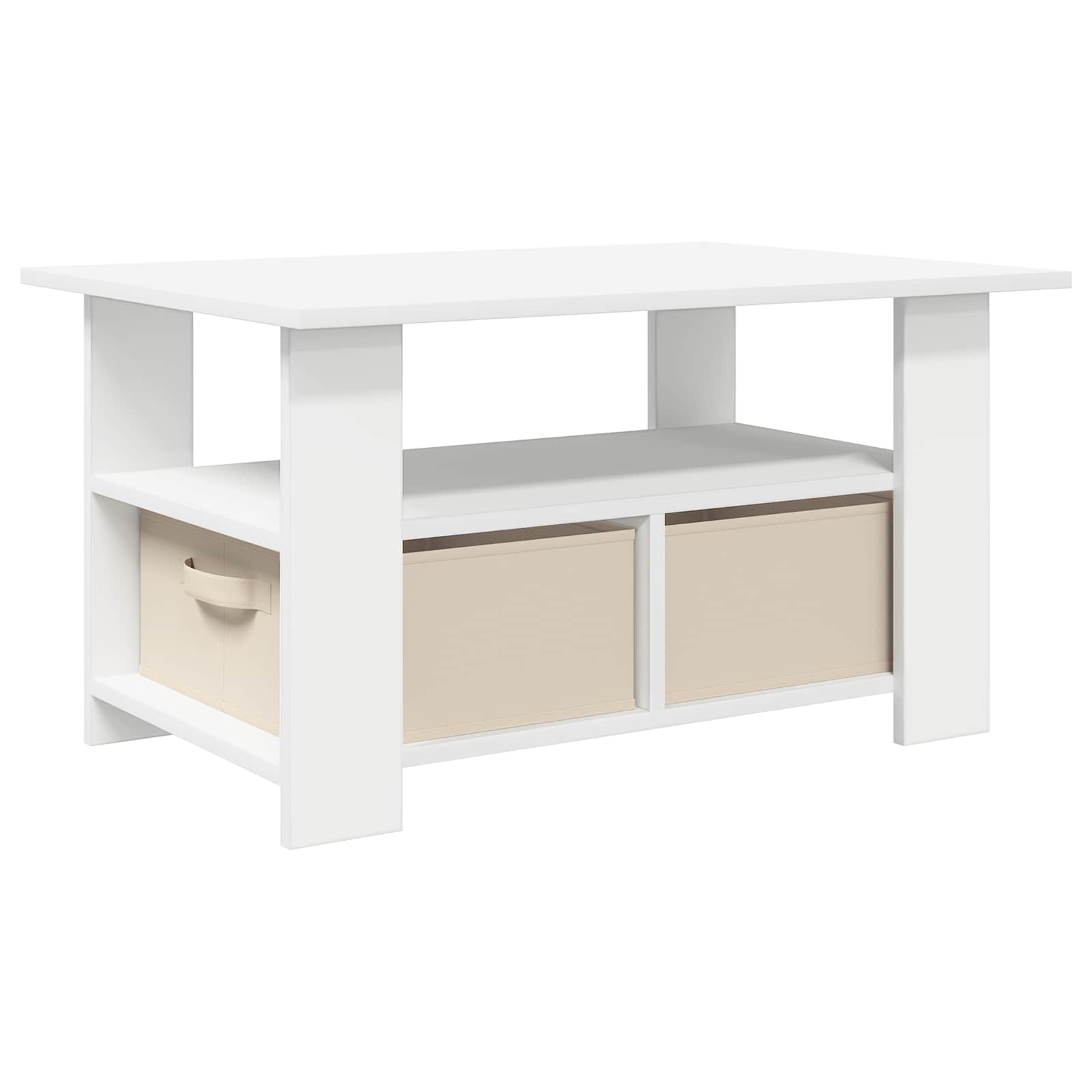 Tavolino da salotto Bianco 77 x 55 x 42 cm Legno multistrato | homemem39