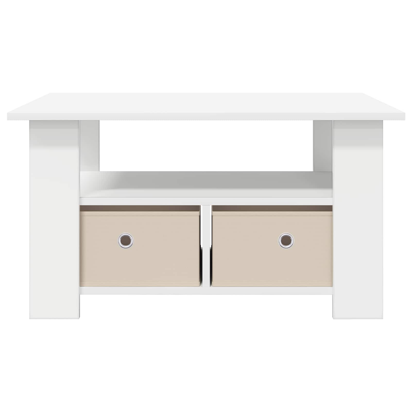Tavolino da salotto Bianco 77 x 55 x 42 cm Legno multistrato | homemem39