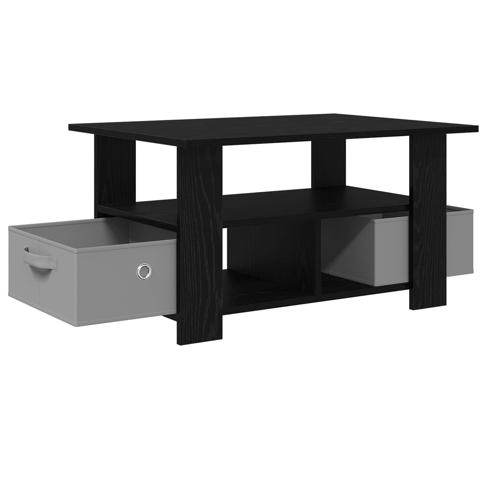 Tavolino da salotto con cassetto Rovere Nero 77 x 55 x 42 cm | homemem39