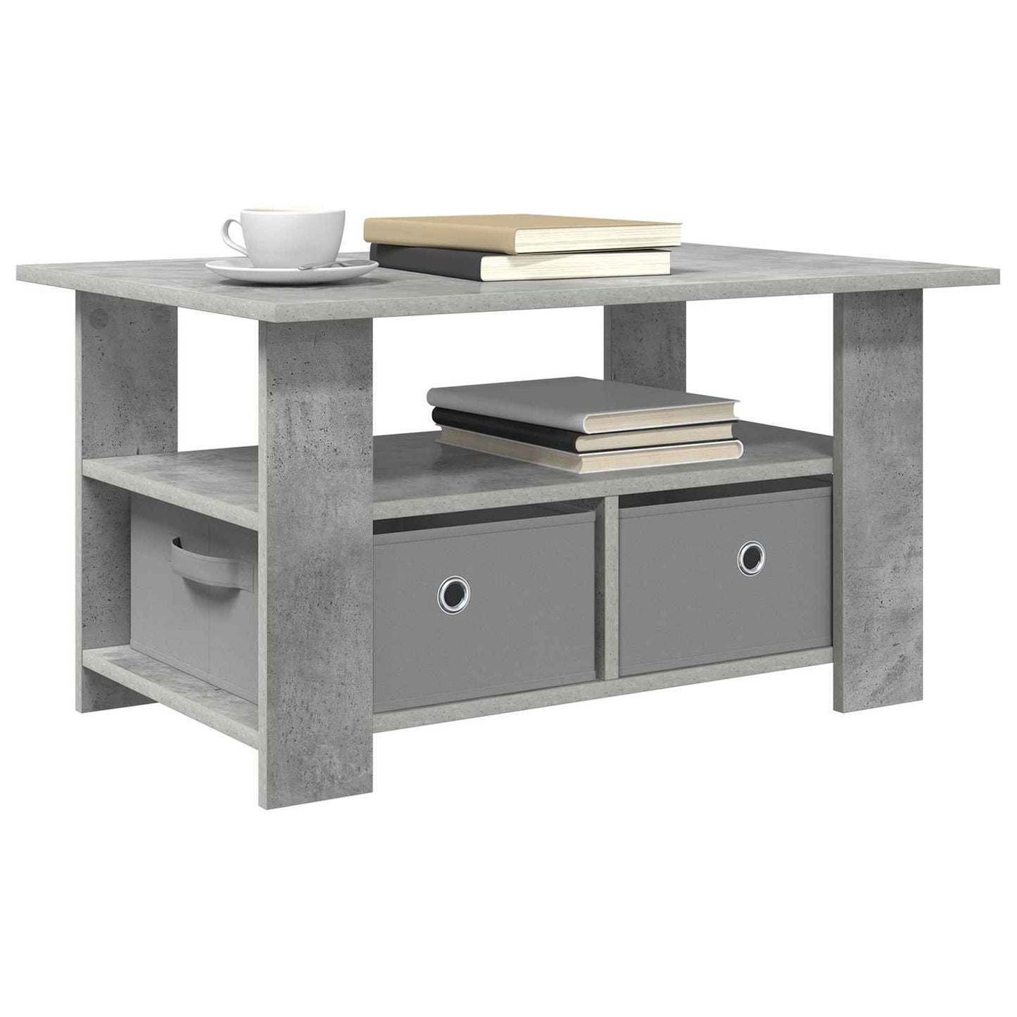 Tavolino da salotto con cassetto Grigio cemento 77 x 55 x 42 cm | homemem39