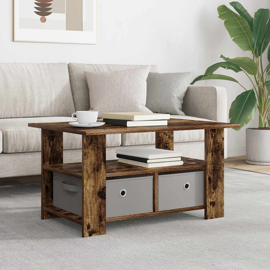 Tavolino da salotto con cassetto Rovere fumé 77 x 55 x 42 cm | homemem39