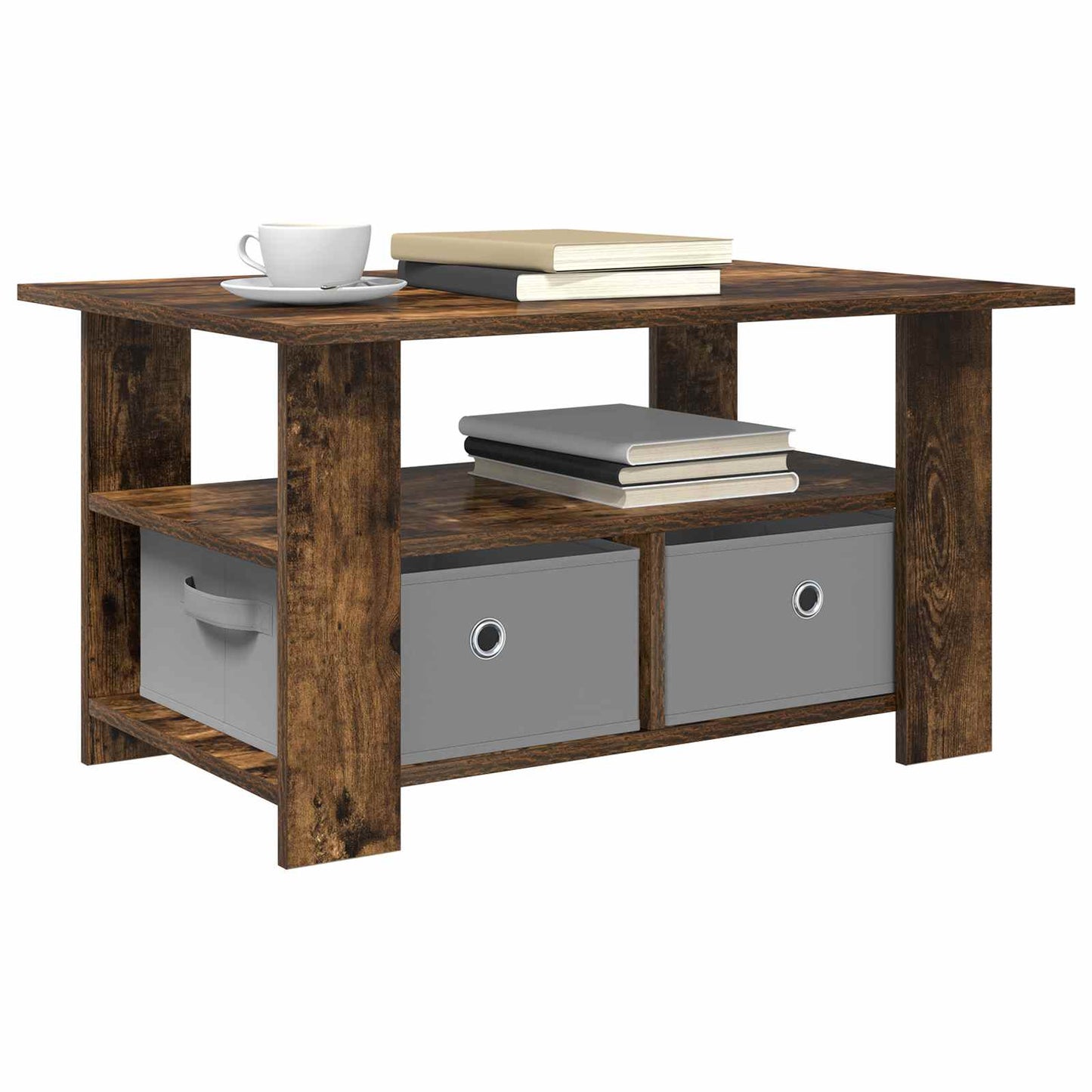 Tavolino da salotto con cassetto Rovere fumé 77 x 55 x 42 cm | homemem39